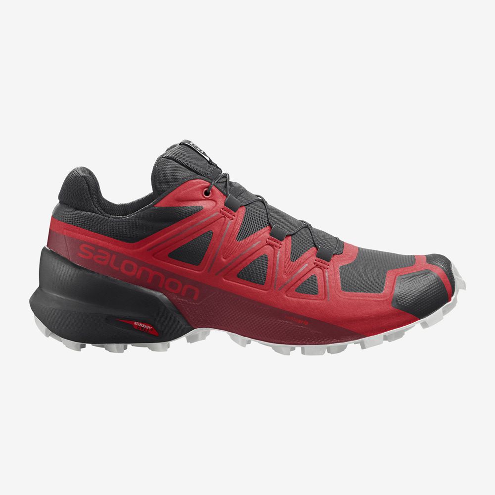 Salomon SPEEDCROSS 5 Zapatillas Trail Running Hombre - Negras / Rojas - Colombia (10582-FQEX)